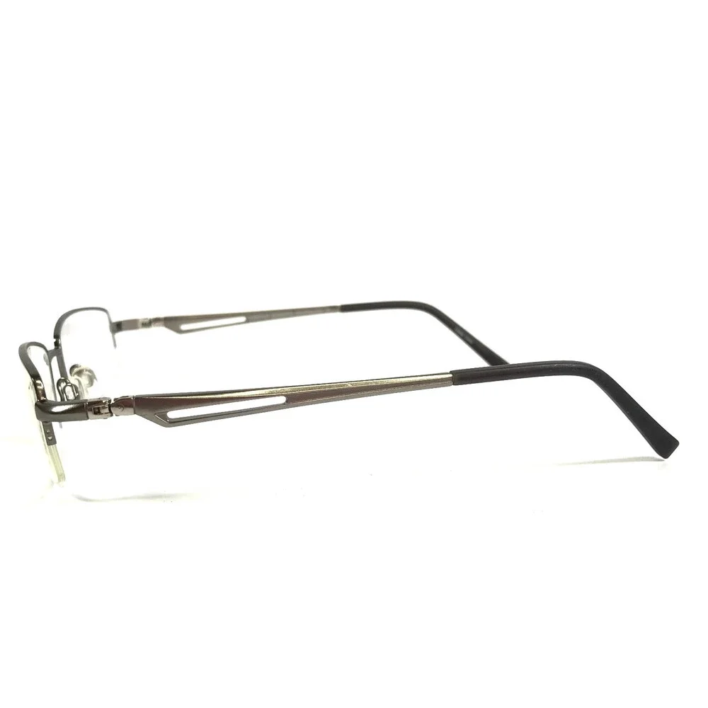 Easyclip Eyeglasses Frames EC118 20 Silver Rectangle with Clip-on 53-18-140